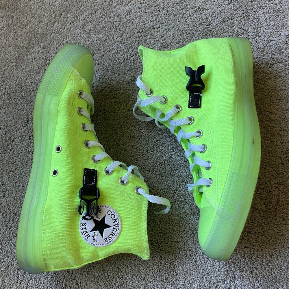 Converse Men's Sz 9 Neon Jelly Buckle Up High Top Chuck Taylor All Stars Sneaker - Picture 3 of 10